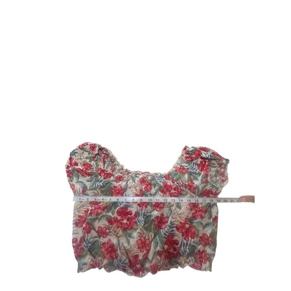 American Eagle Off The shoulder Floral Crop Top Sz M NWOT - Picture 4 of 6